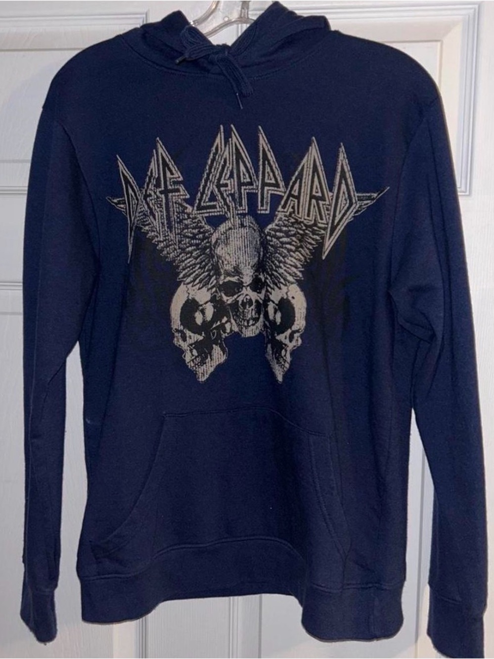 Navy Def Leopard Pullover Hoodie
